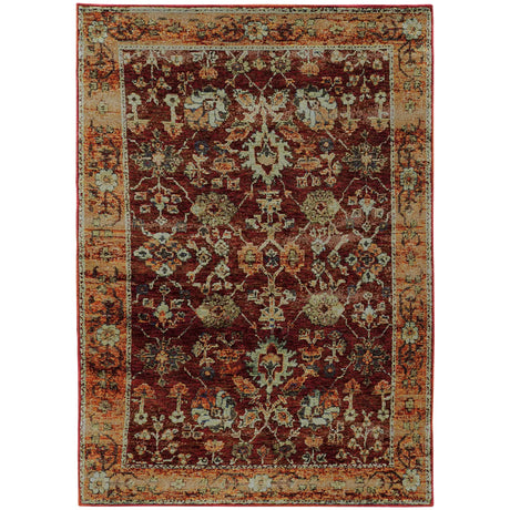 Oriental Weavers Sphinx Andorra 7154A Red/Gold Rugs - main flat