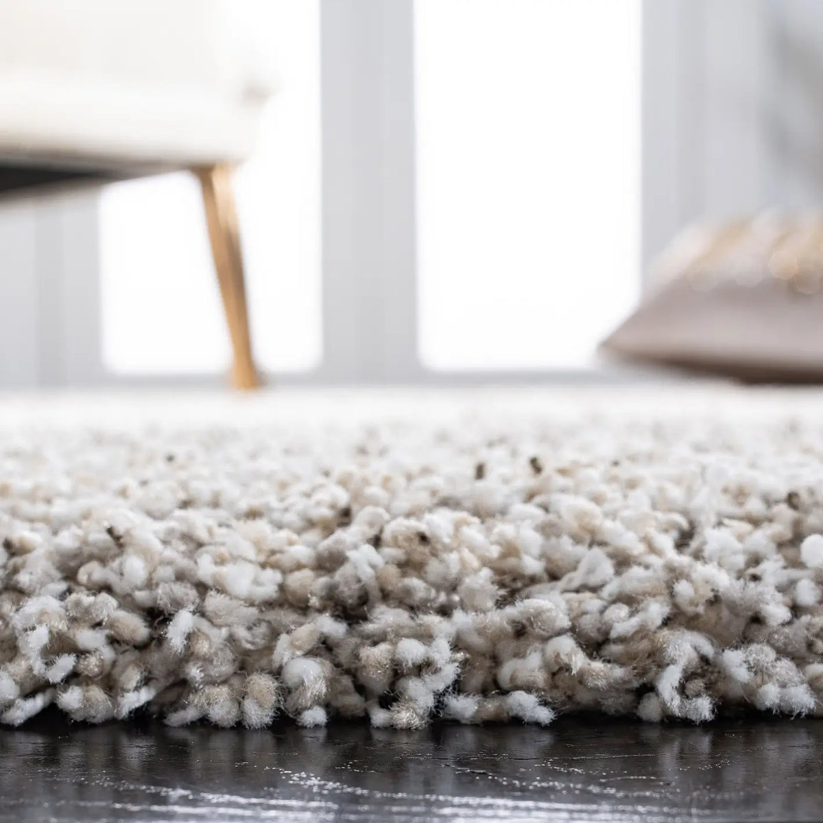 Safavieh Hudson Shag 4'-0" x 6'-0" Rug in Ivory / Grey