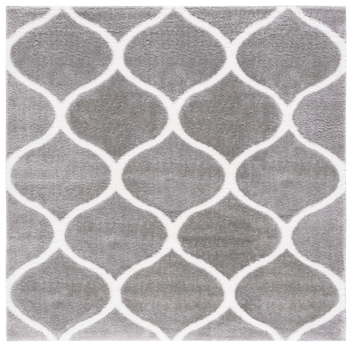 Safavieh Tahoe Shag 6'-7" x 6'-7" Rug in Grey / White