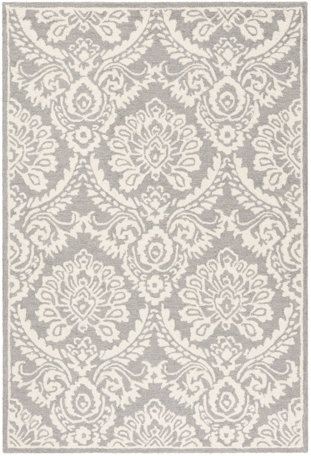 Safavieh Blossom 4'-0" x 6'-0" Rug in Dark Grey / Ivory