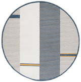 Safavieh Pyramid 6'-7" x 6'-7" Rug in Grey / Ivory Navy