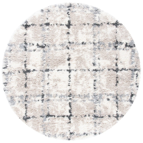 Safavieh Fontana Shag  800 5'-3" x 5'-3" Rug in Grey / Ivory