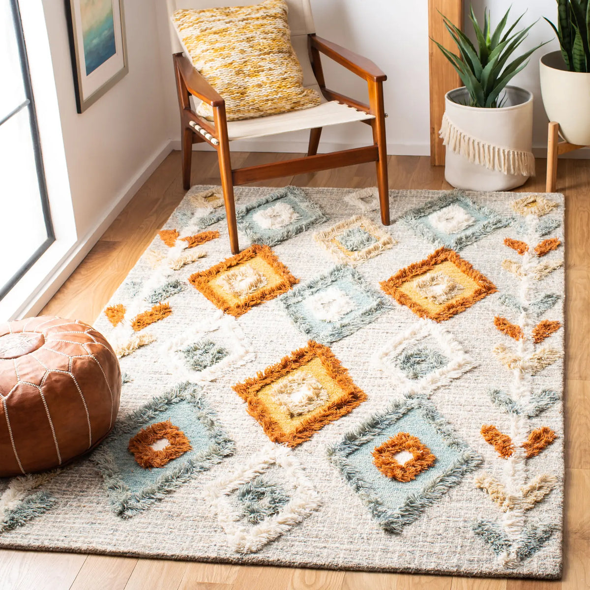 Safavieh Kenya 4'-0" x 6'-0" Rug in Grey / Blue