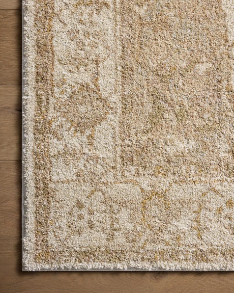 Loloi Tamryn Tam-02 Natural/Blush Rug - corner on wood