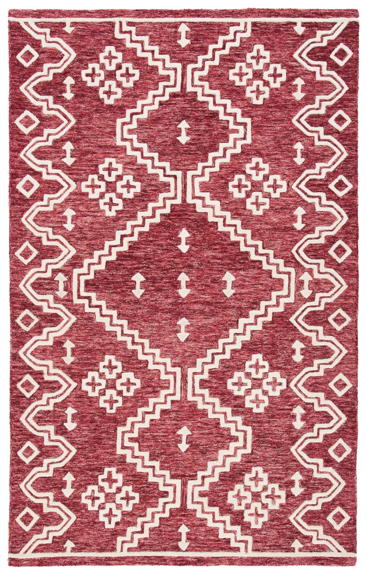 Safavieh Abstract 4'-0" x 6'-0" Rug in Red / Ivory