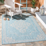 Safavieh Courtyard 5'-3" x 7'-7" Rug in Aqua / Grey