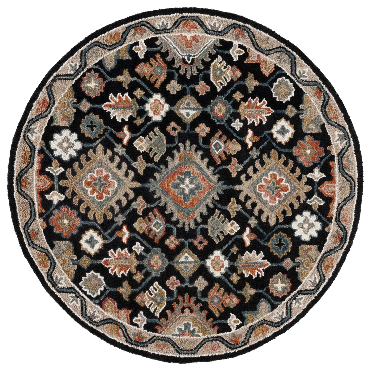 Safavieh Aspen 5'-0" x 5'-0" Rug in Black / Rust