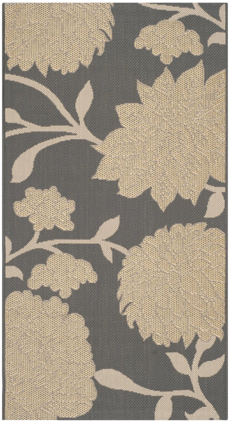 Safavieh Courtyard 2'-7" x 5'-0" Rug in Anthracite / Beige
