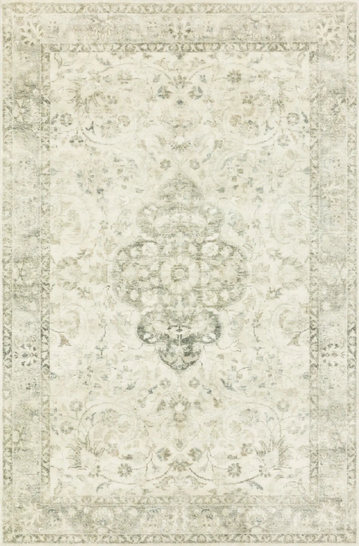 Loloi Rosette Ros-02 Ivory/Silver Rugs - main flat