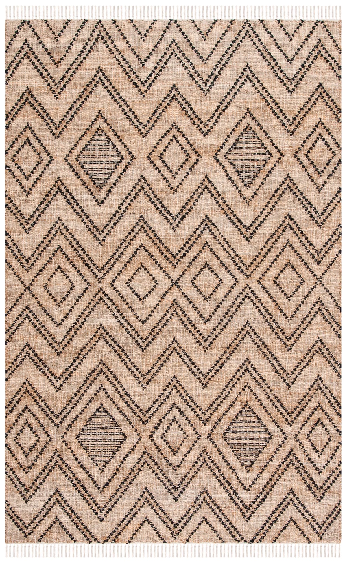 Safavieh Natural Fiber 4'-0" x 6'-0" Rug in Black / Natural