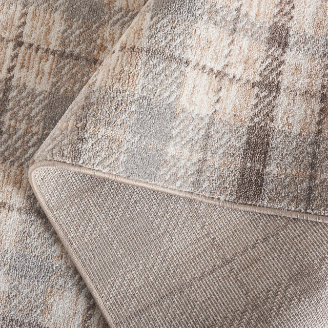 Safavieh Oxford Plaids 300 4'-0" x 6'-0" Rug in Grey / Beige