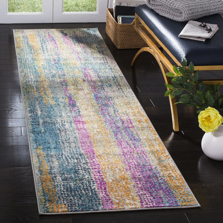 Safavieh Madison 2'-3" x 8'-0" Rug in Blue / Fuchsia