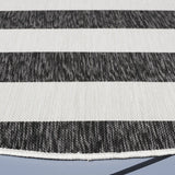 Safavieh Courtyard 5'-3" x 5'-3" Rug in Ivory / Black