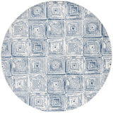 Safavieh Pyramid 6'-7" x 6'-7" Rug in Ivory / Blue