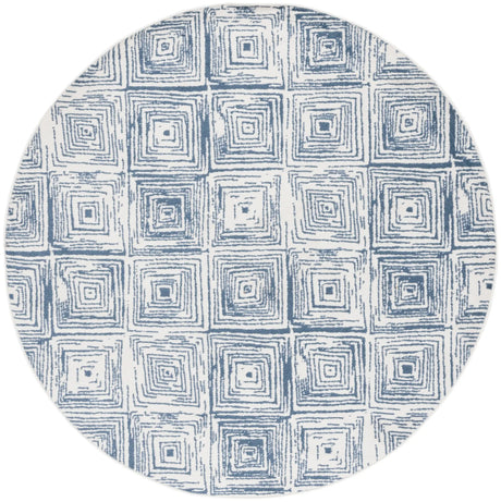Safavieh Pyramid 6'-7" x 6'-7" Rug in Ivory / Blue