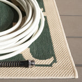 Safavieh Courtyard 5'-3" x 7'-7" Rug in Dark Green / Beige