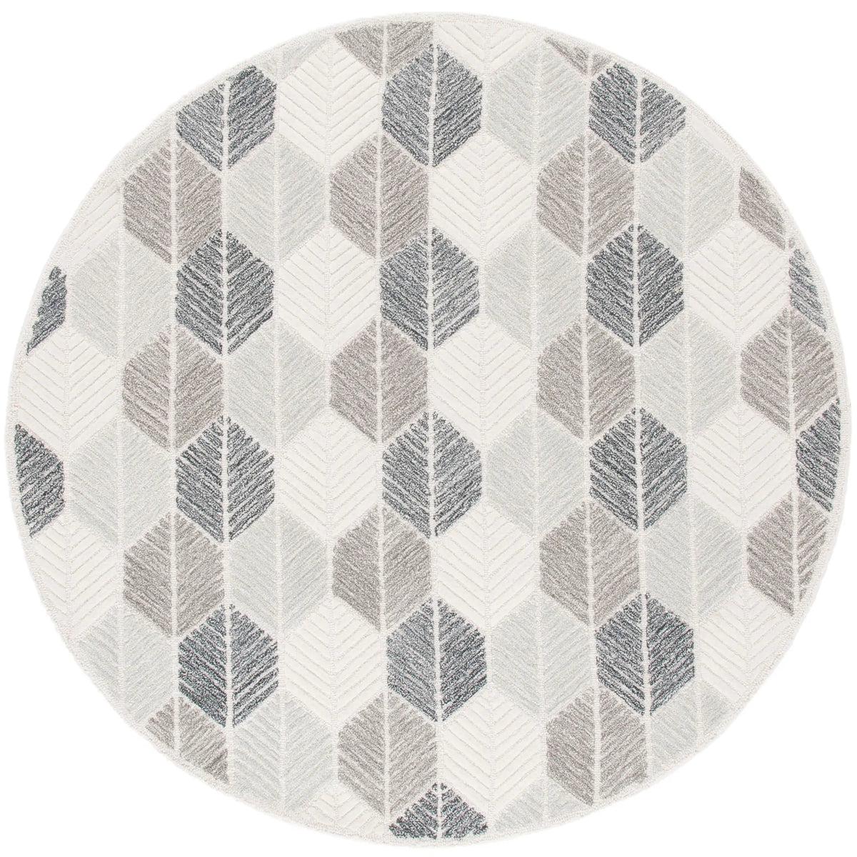 Safavieh Ebony 6'-0" x 6'-0" Rug in Grey / Ivory