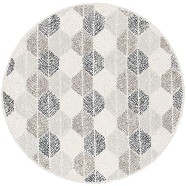Safavieh Ebony 6'-0" x 6'-0" Rug in Grey / Ivory