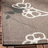 Safavieh Courtyard 4'-0" x 5'-7" Rug in Brown Natural / Black