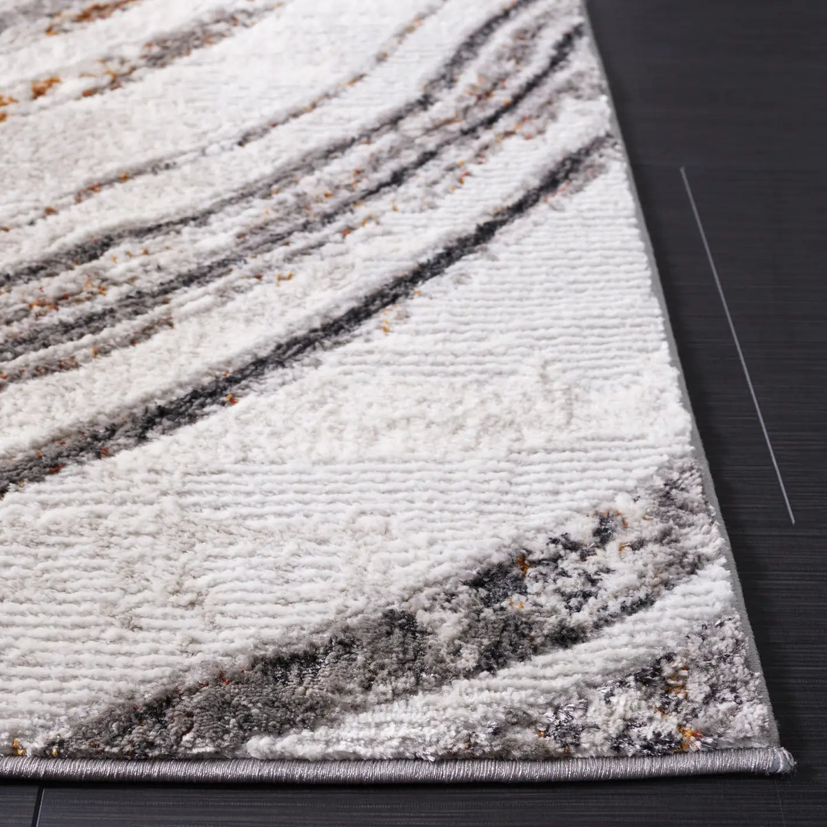 Safavieh Meadow 500 4'-0" x 6'-0" Rug in Light Grey / Black