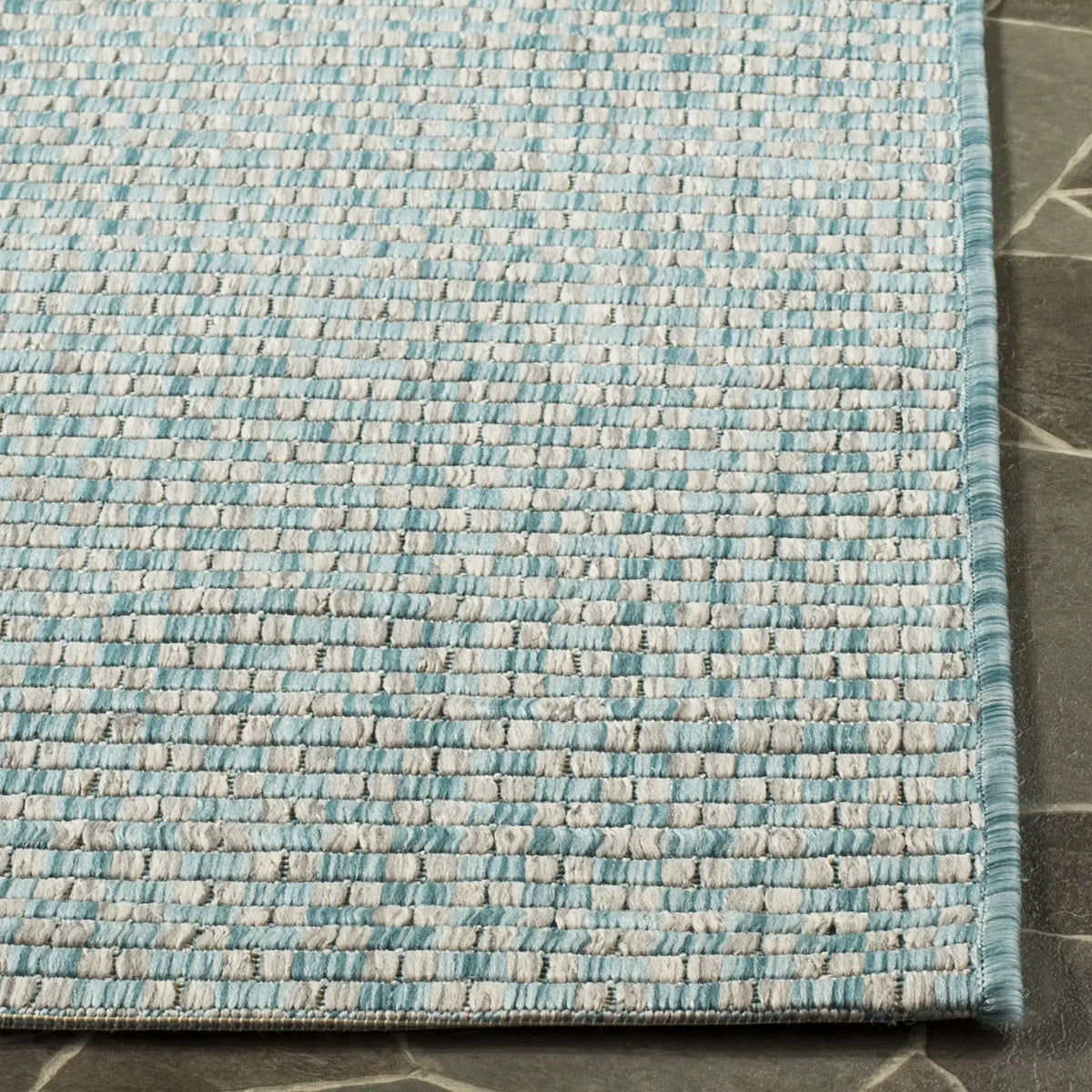 Safavieh Courtyard 5'-3" x 7'-7" Rug in Light Blue / Light Grey