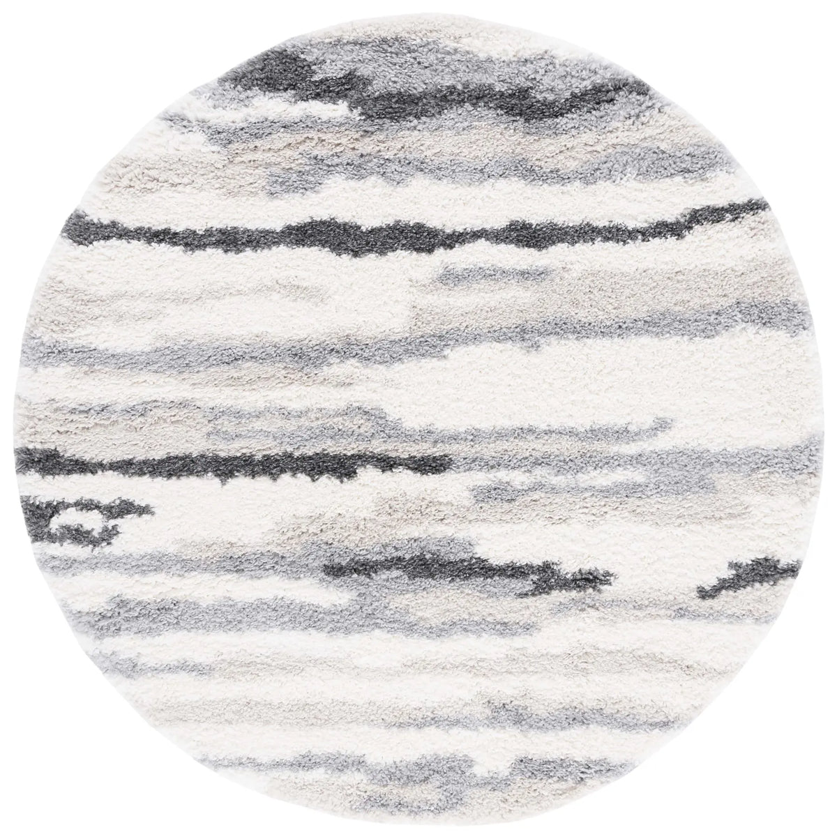 Safavieh Fontana Shag  800 6'-7" x 6'-7" Rug in Ivory / Grey