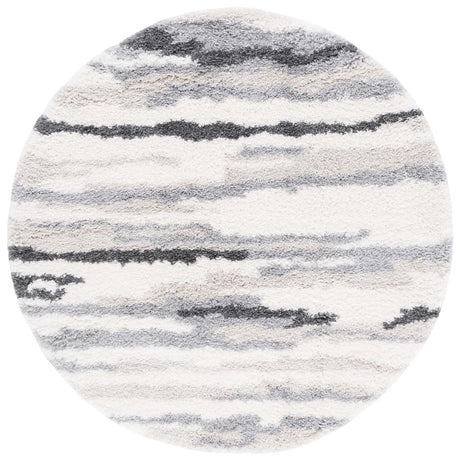 Safavieh Fontana Shag  800 6'-7" x 6'-7" Rug in Ivory / Grey