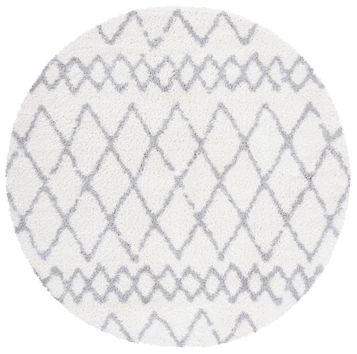 Safavieh Berber Shag 6'-7" x 6'-7" Rug in Ivory / Light Grey