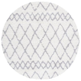 Safavieh Berber Shag 6'-7" x 6'-7" Rug in Ivory / Light Grey
