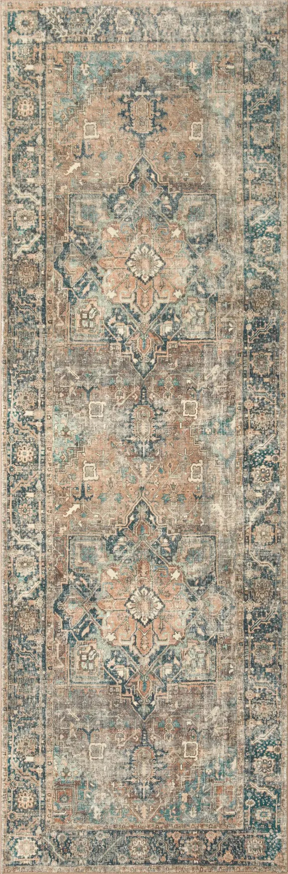 Loloi Margot Mat-02 Terracotta/Lagoon Rugs - runner flat