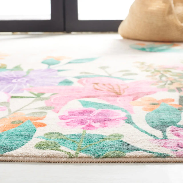 Safavieh Door And Kitchen Mat 3'-0" x 5'-0" Rug in Ivory / Pink