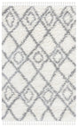 Safavieh Moroccan Tassel Shag 4'-0" x 6'-0" Rug in Ivory / Light Grey