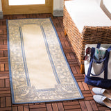 Safavieh Courtyard 2'-3" x 10'-0" Rug in Natural / Blue