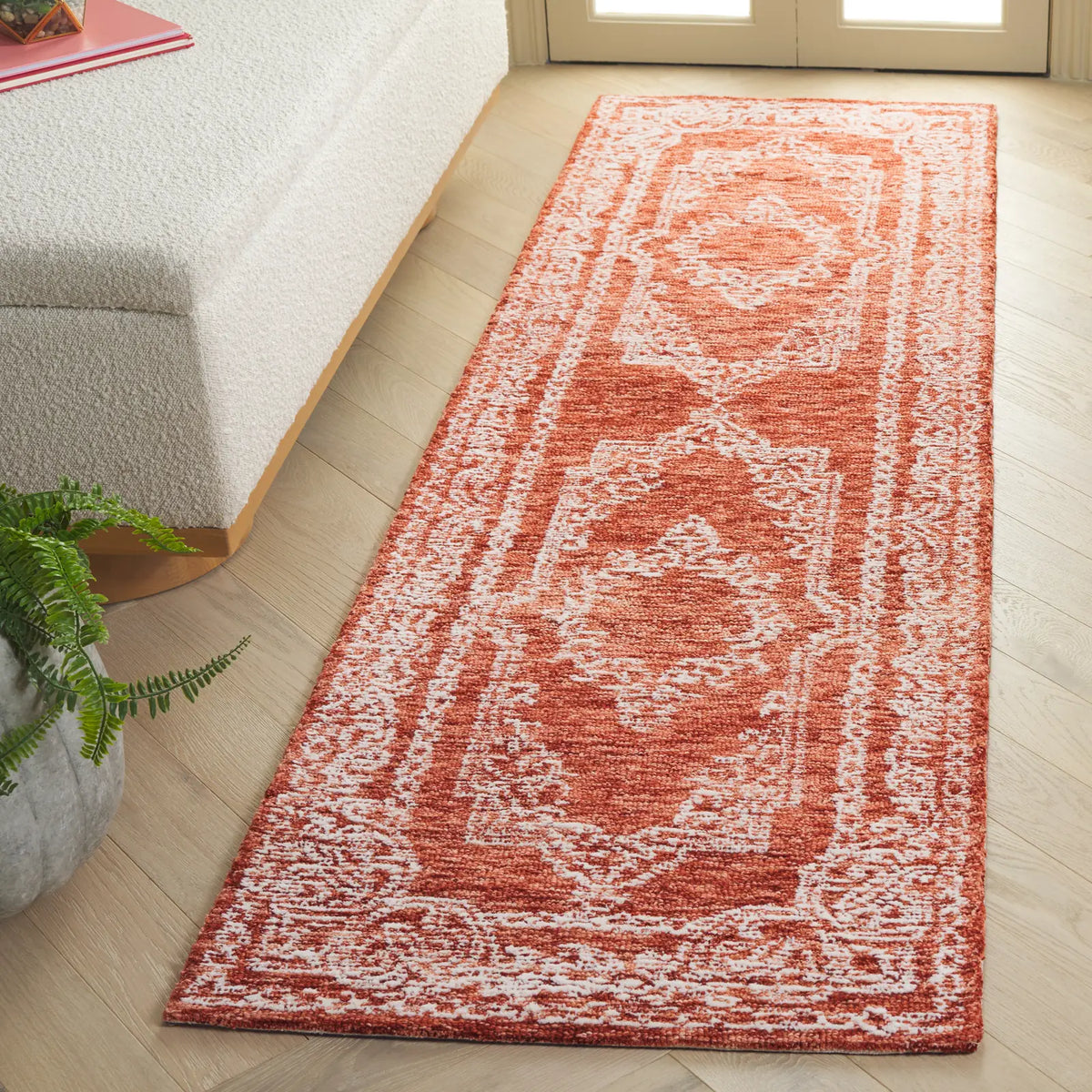 Safavieh Metro 2'-3" x 8'-0" Rug in Rust / Ivory