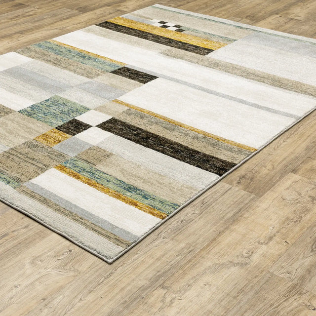 Oriental Weavers Sphinx Strada Str07 Beige/ Multi Rugs - angle detail