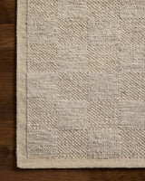 Loloi Alina ALN-01 Contemporary Hand Woven Dove Rug - corner on wood