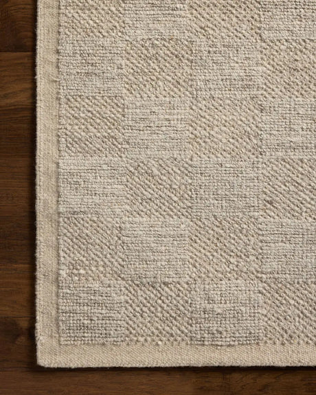 Loloi Alina ALN-01 Contemporary Hand Woven Dove Rug - corner on wood