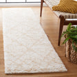 Safavieh Berber Shag 2'-3" x 8'-0" Rug in Ivory / Beige
