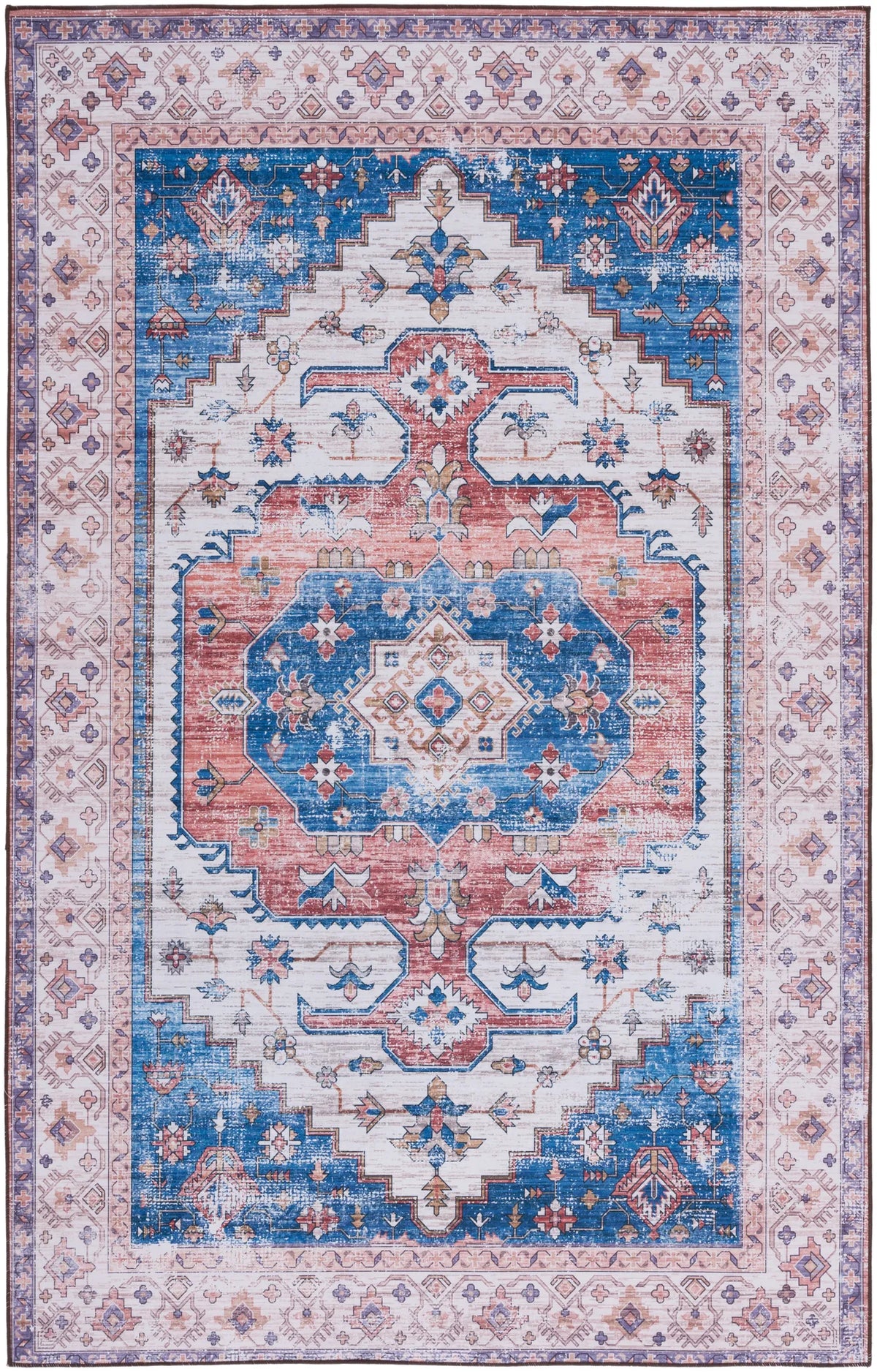 Safavieh Tucson 4'-0" x 6'-0" Rug in Beige / Blue
