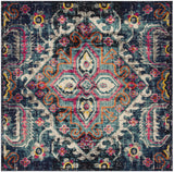 Safavieh Monaco 6'-7" x 6'-7" Rug in Blue / Fuchsia