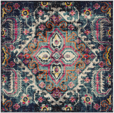 Safavieh Monaco 6'-7" x 6'-7" Rug in Blue / Fuchsia