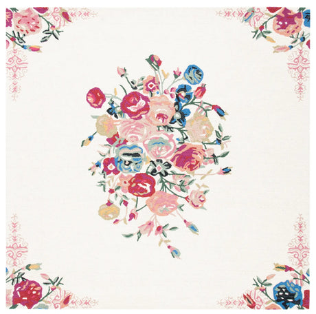 Safavieh Blossom 7'-0" x 7'-0" Rug in Pink / Ivory