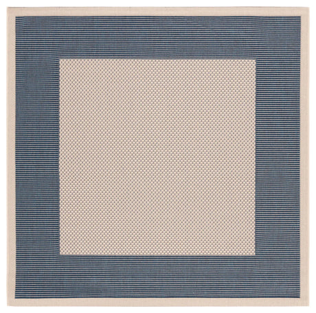 Safavieh Courtyard 5'-3" x 5'-3" Rug in Beige / Navy