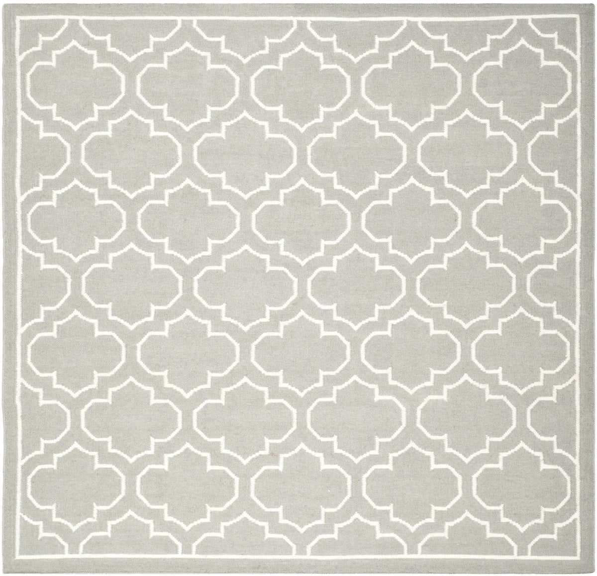 Safavieh Dhurries 7'-0" x 7'-0" Rug in Grey / Ivory