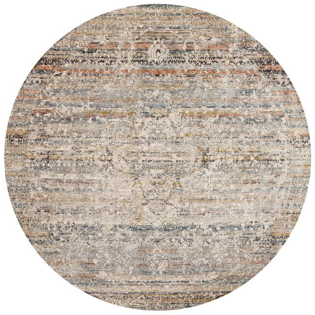 Loloi Theia The-03 Taupe/Multi Rug - round flat