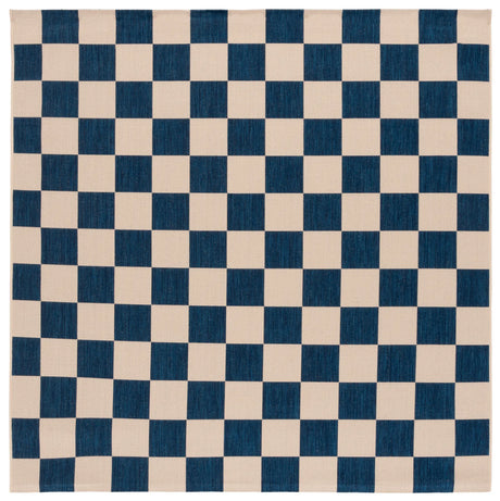Safavieh Courtyard 6'-7" x 6'-7" Rug in Navy / Beige