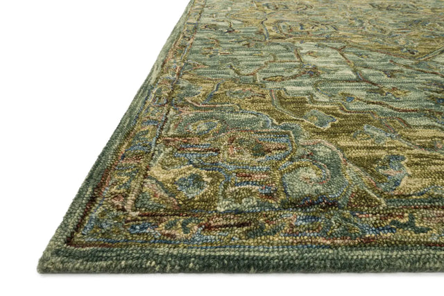 Loloi Victoria Vk-20 Dark Green / Tobacco Rugs - rug corner