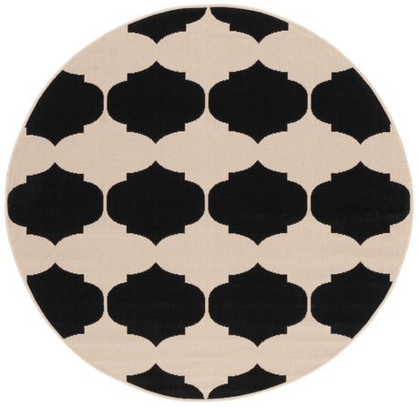 Safavieh Courtyard 5'-3" x 5'-3" Rug in Beige / Black