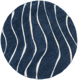 Safavieh Florida Shag 5'-0" x 5'-0" Rug in Dark Blue / Cream