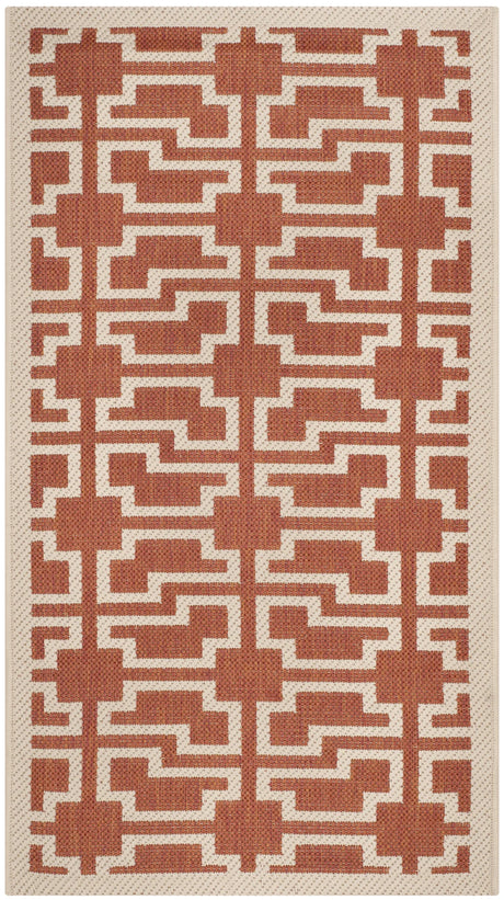 Safavieh Courtyard 2'-0" x 3'-7" Rug in Terracotta / Beige